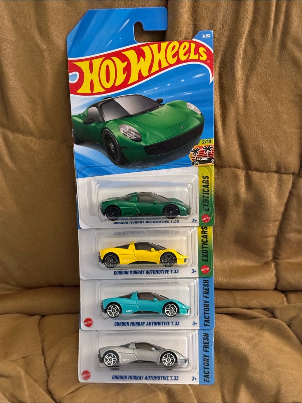 Hot Wheels Gordon Murray T.33 4-Car Set - Green, Yellow, Teal, Silver